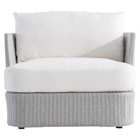 Contemporary Outdoor Accent Chair with All-Weather Wicker Body