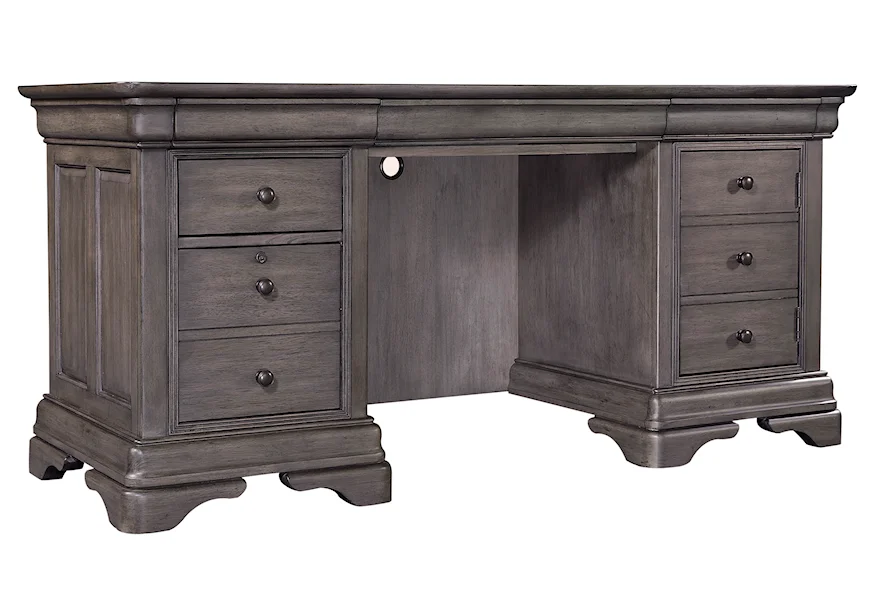 Sinclair Credenza Desk by Aspenhome at Upper Room Home Furnishings