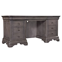 Traditional Credenza Desk with Wireless Phone Charging