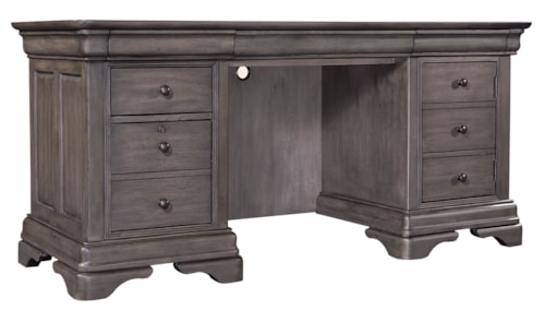 Traditional Credenza Desk with Wireless Phone Charging