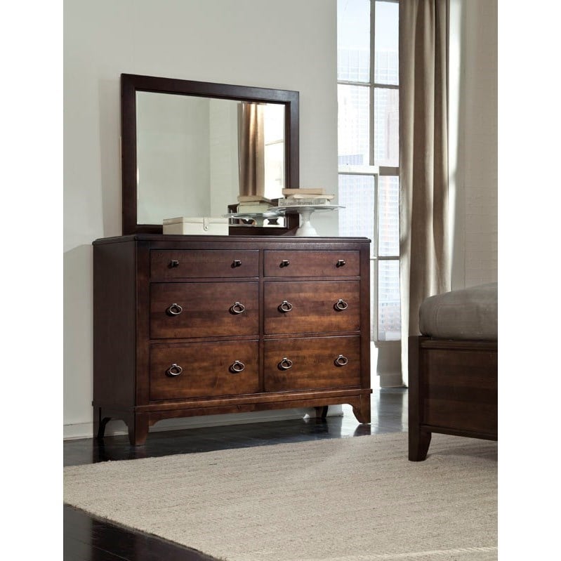 Durham Glen Terrace 131172 NVBR Transitional 6Drawer Double Dresser