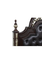 New Classic Maximus Queen Poster Bed with Upholstered Headboard