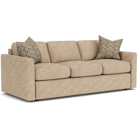 Contemporary Sofa with Flare Arms