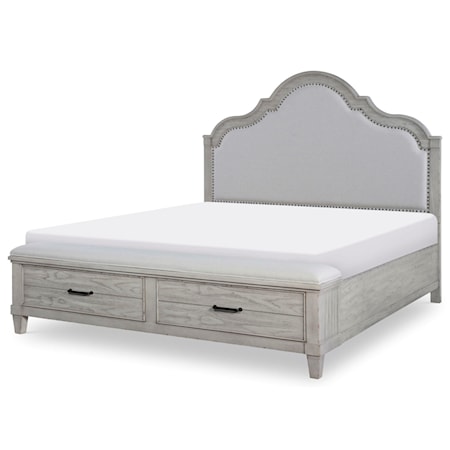 Queen Upholstered Panel Bed with Storage