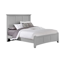 Casual King Mansion Bed with Low Profile Footboard