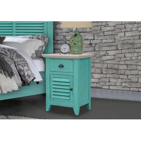 1-Door Nightstand with Drawer