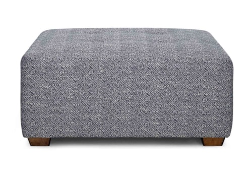 Transitional Square Cocktail Ottoman with Button- Tufting