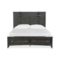 Traditional California King Lamp Panel Storage Bed