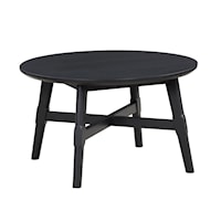 Modern Rustic Round Black Coffee Table