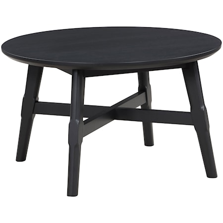 Modern Rustic Round Black Coffee Table