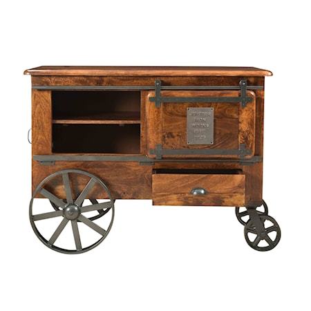 2-Door 1-Drawer Wine Cart