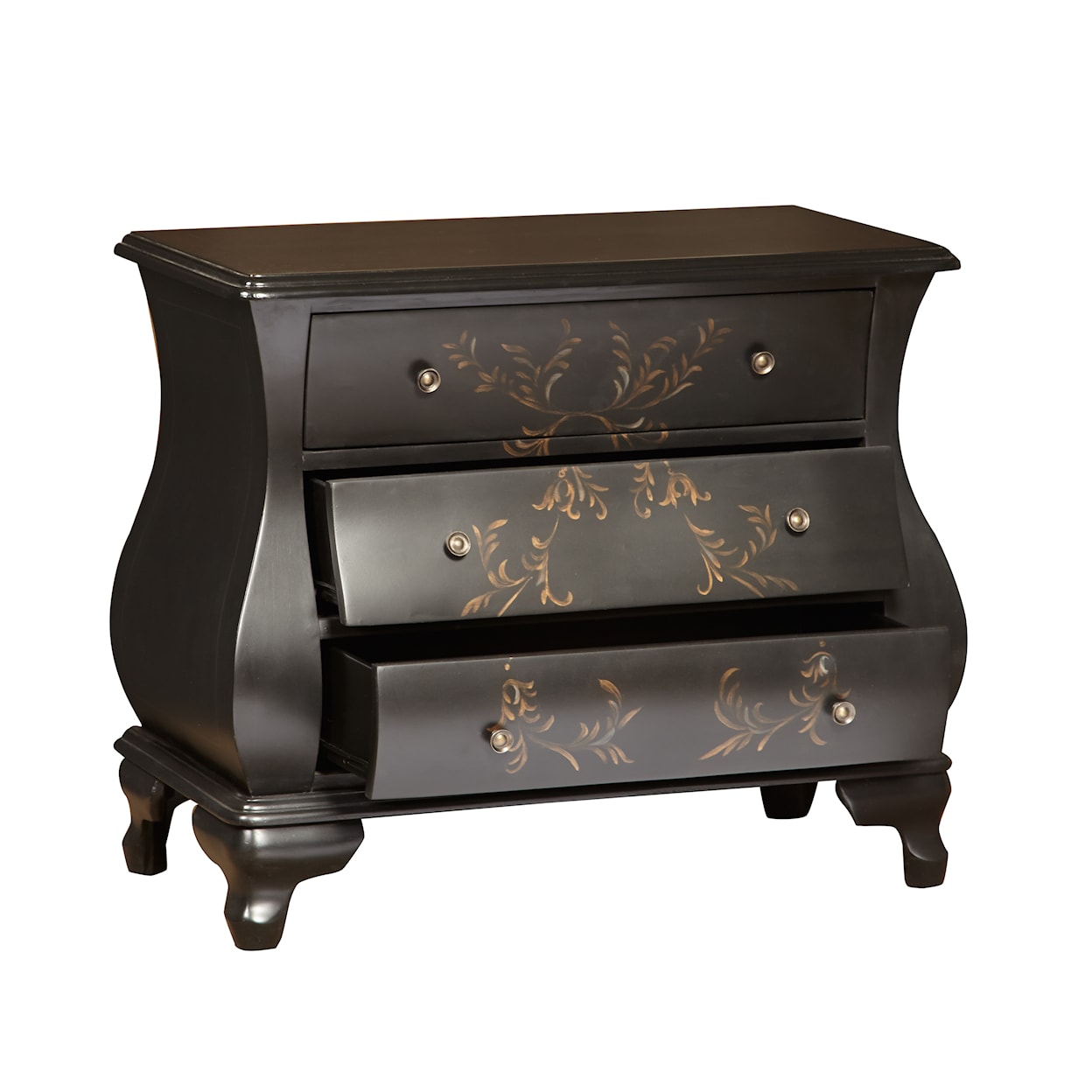 Accentrics Home Accents Three Drawer Bombay Chest in Black