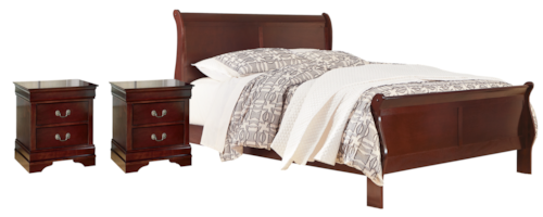 3pc Queen Sleigh Bed and 2 Nightstands 