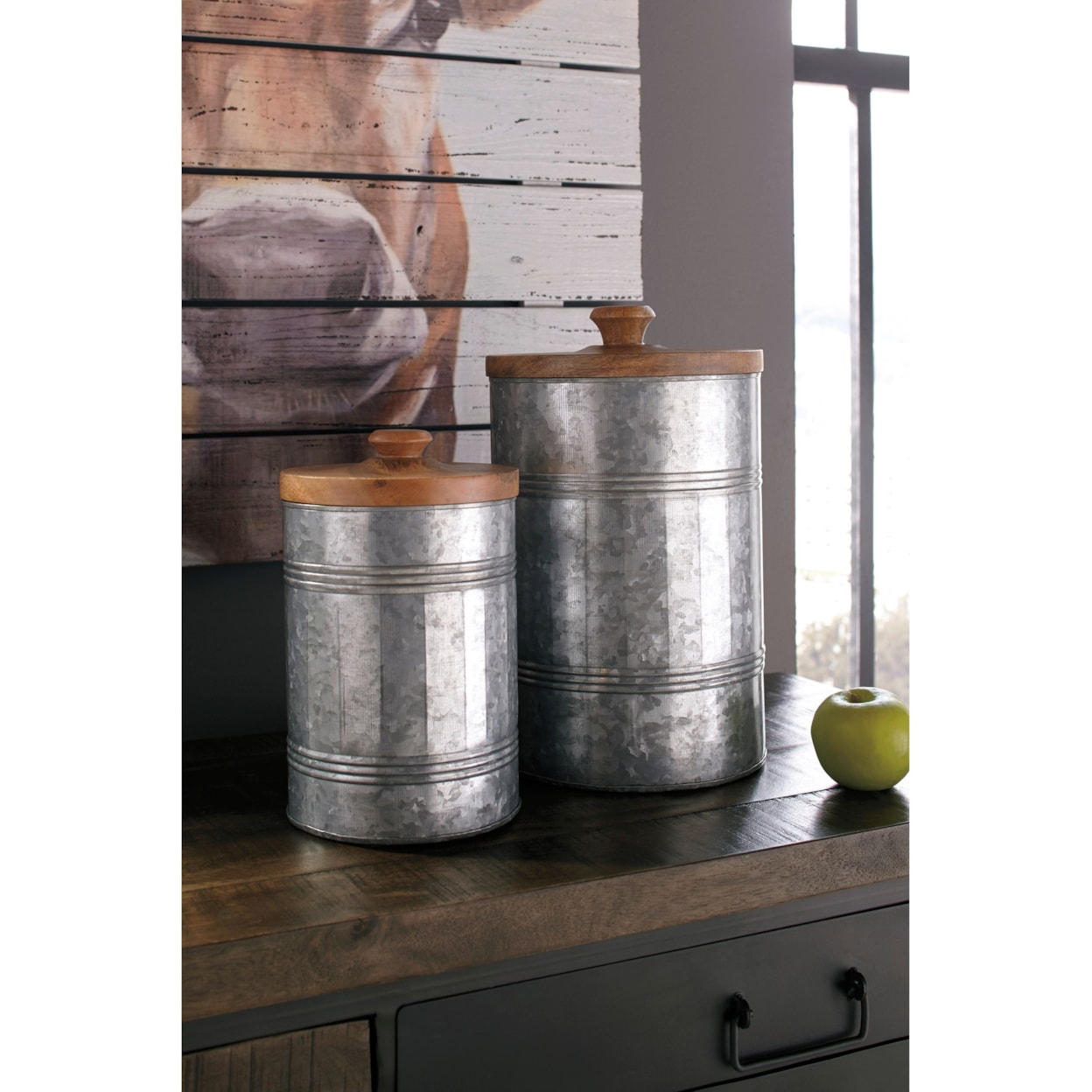 Ashley Furniture Signature Design Accents Divakar Antique Gray Jar Set