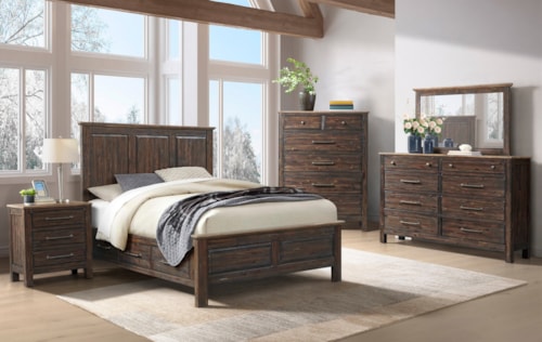 Rustic 5-Piece Queen Storage Bedroom Set