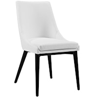 Viscount Contemporary Vegan Leather Dining Chair - White