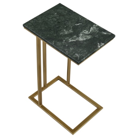 Marble Top C-Shaped Sofa Side Table