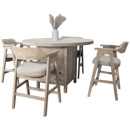 5-Piece Counter Dining Set with Storage