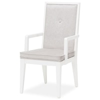 Contemporary Upholstered Arm Chair with Single Button Tuft