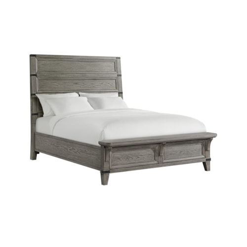 Transitional Queen Platform Bed with USB Charger