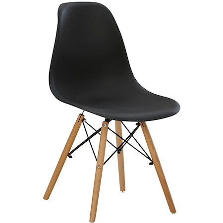 Contemporary Black Molded Plastic Dining Chair