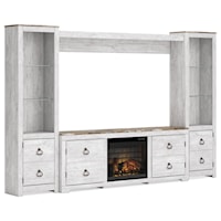 4-Piece Entertainment Center With Electric Fireplace