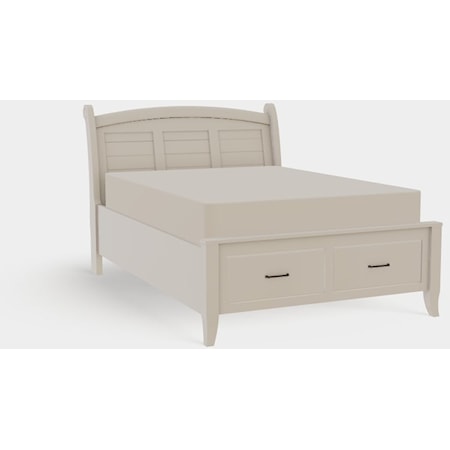 Full Arched Panel Bed with Footboard Storage