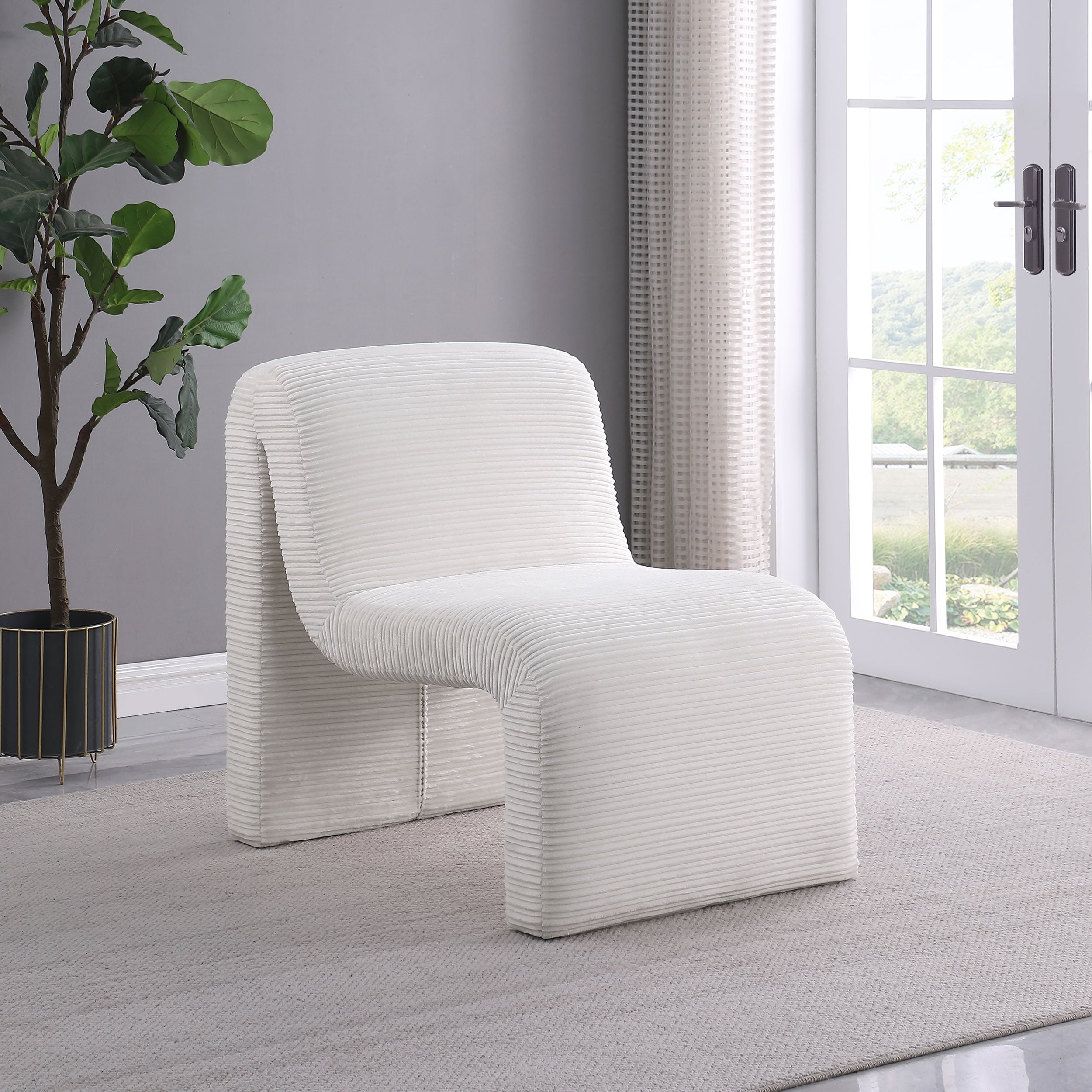 Drayton Curved Armless Accent Chair