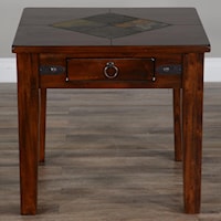 End Table with Slate Tiles