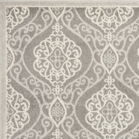 6&apos;7&quot; X 9&apos;6&quot; Silver Mosaic Area Rug