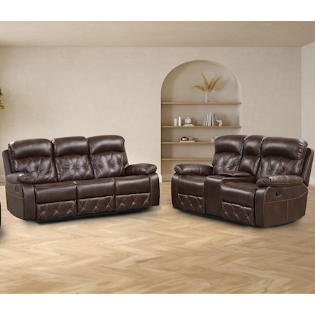 Manual Reclining Sofa and Loveseat Set