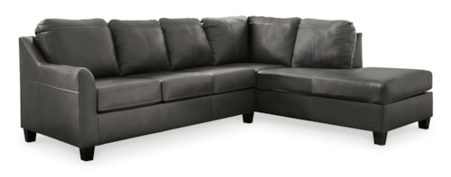 Leather Match 2-Piece Sectional with Chaise