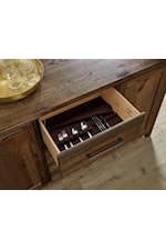 Felt-lined silverware drawer