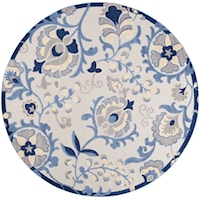 7'10"  Blue/Grey Round Rug