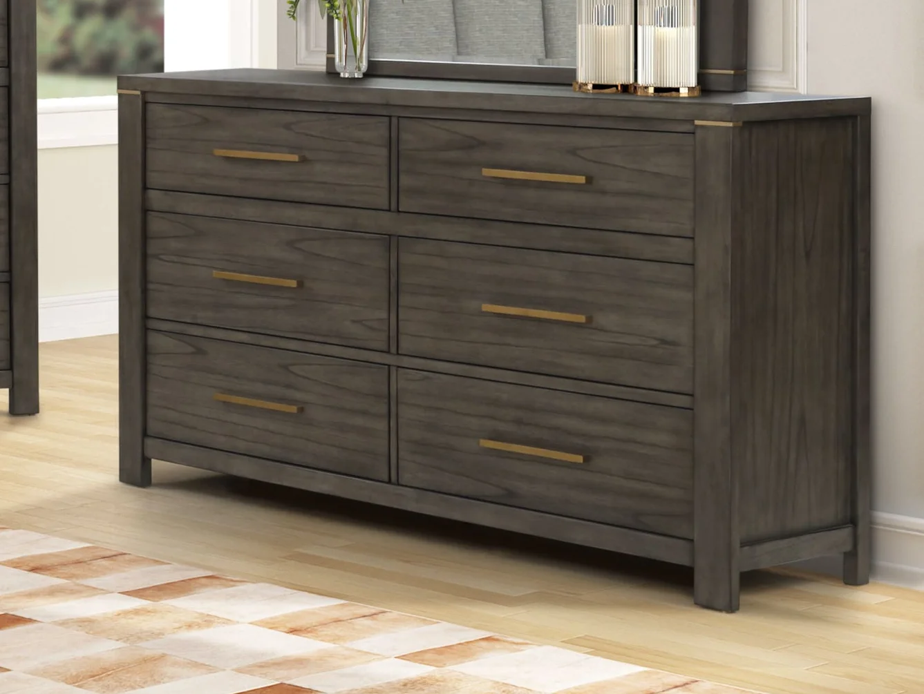 8481A LIFEC8481A045 Contemporary 6Drawer Dresser with Full Extension