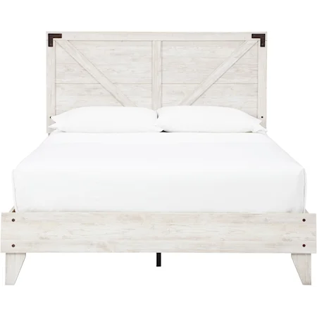 Queen Platform Bed with Panel Headboard