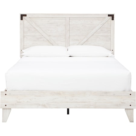 Farmhouse Queen Platform Bed with Panel Headboard