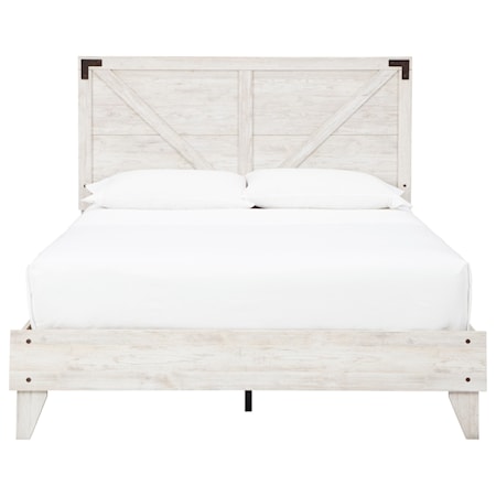 Queen Platform Bed with Panel Headboard