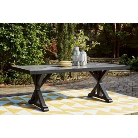 Rect Dining Table W/Umb Opt