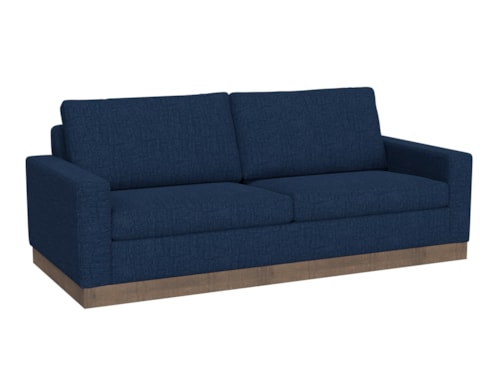 Contemporary Plinth-Base Sofa with Throw Pillows