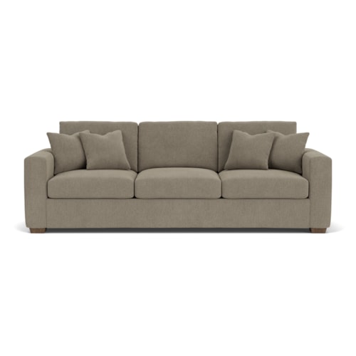 Casual 104" Three-Cushion Sofa with Wide Track Arms