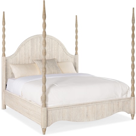 Casual Queen Poster Bed with Rope Wrapped Posts