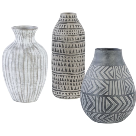 Natchez Geometric Vases, S/3