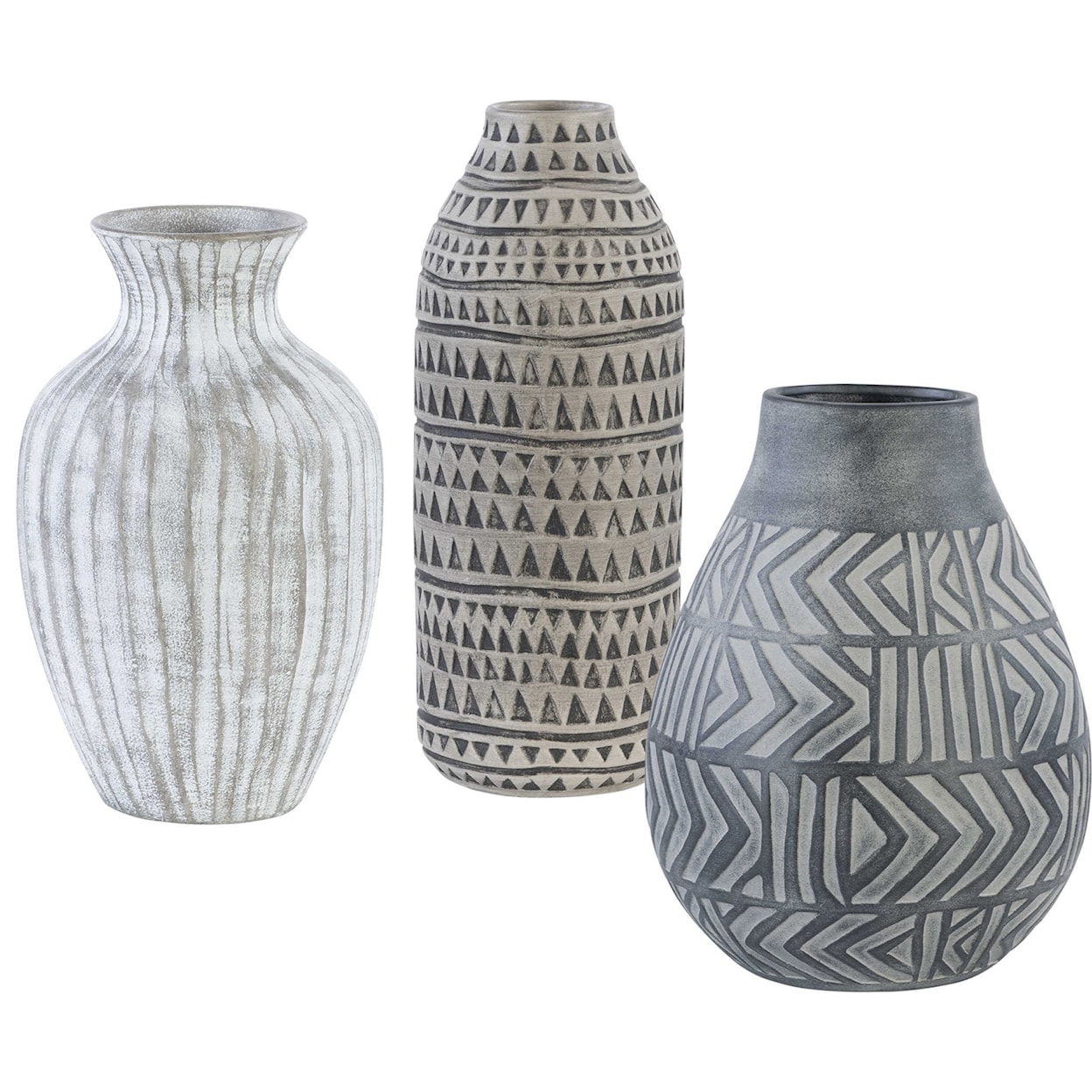 Uttermost Accessories - Vases and Urns Natchez Geometric Vases, S/3