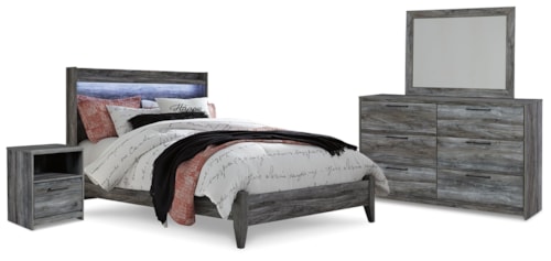 Queen Panel Bed, Dresser, Mirror And Nightstand