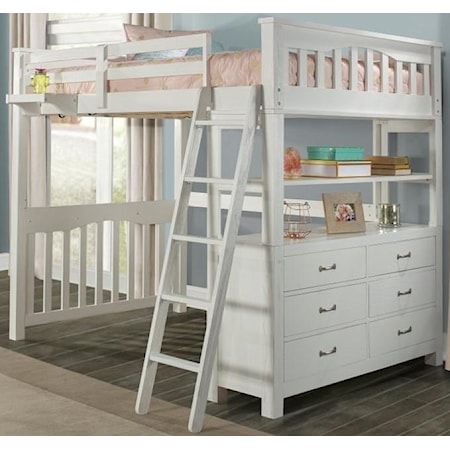 Twin Loft Bed with Hanging Tray