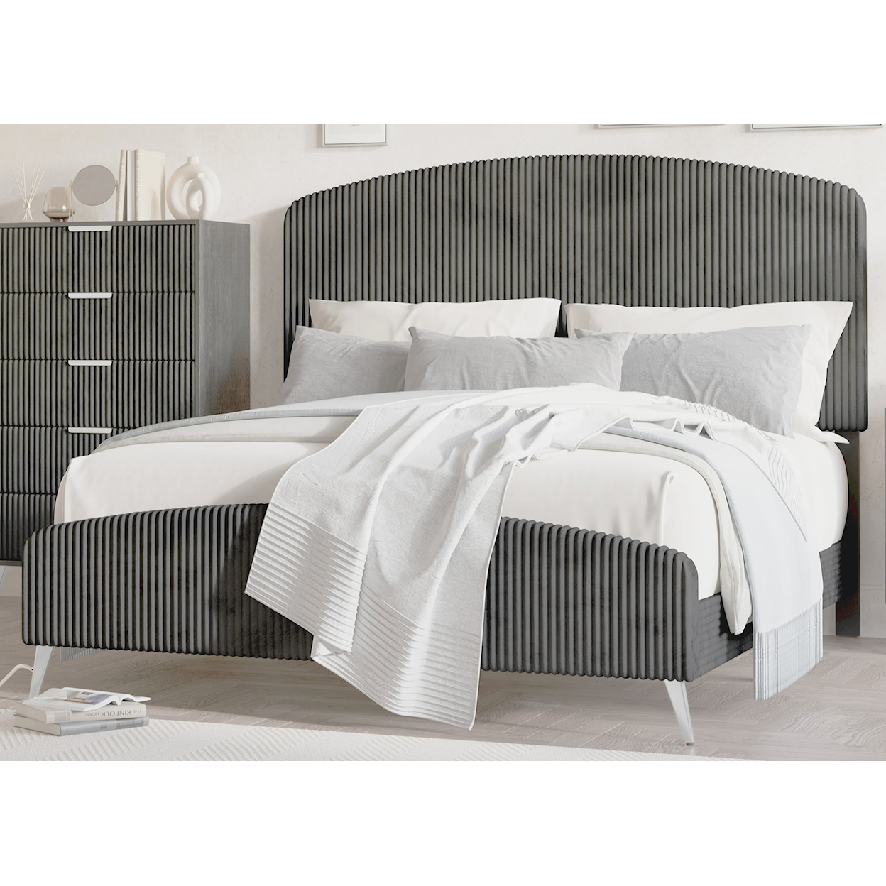 New Classic Furniture Kailani King Bed Upholstered