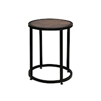 Rustic End Table with Copper Top and Iron Base