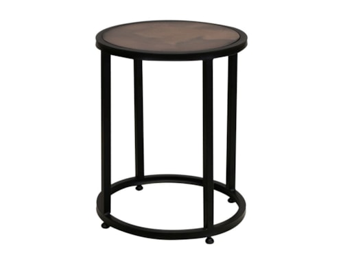 Rustic End Table with Copper Top and Iron Base