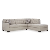 Contemporary 2-Piece Full Sleeper Sectional Sofa with Right Facing Chaise